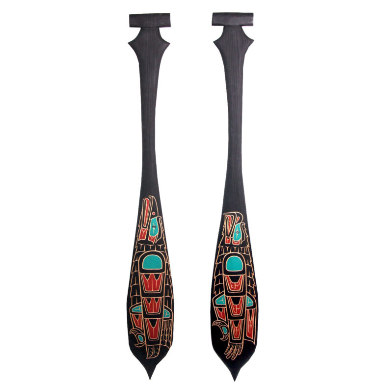 Double Sided Eagle and Raven Paddle - Canadian Indigenous Art Inc.