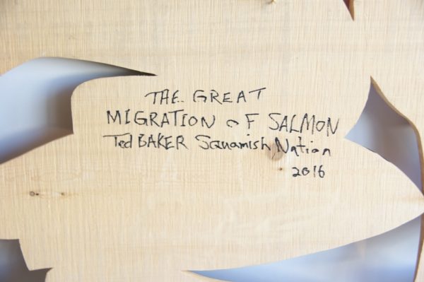 The Great Migration of Salmon Plaque - Signature of Artist