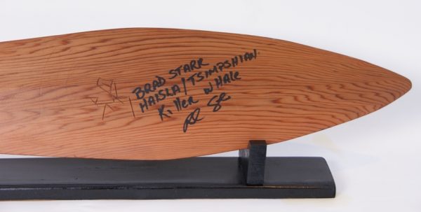 Killer Whale Design Paddle on Stand – Signature of Artist