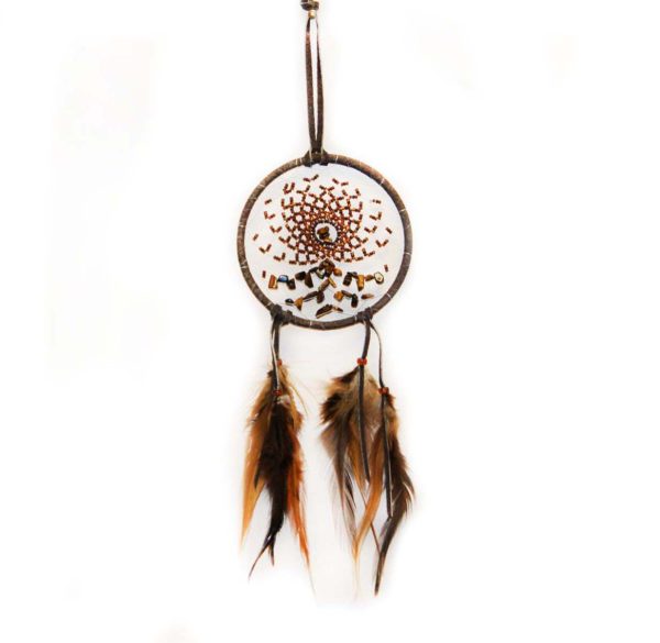 4" Energy Flow Dream Catcher-Dark Brown