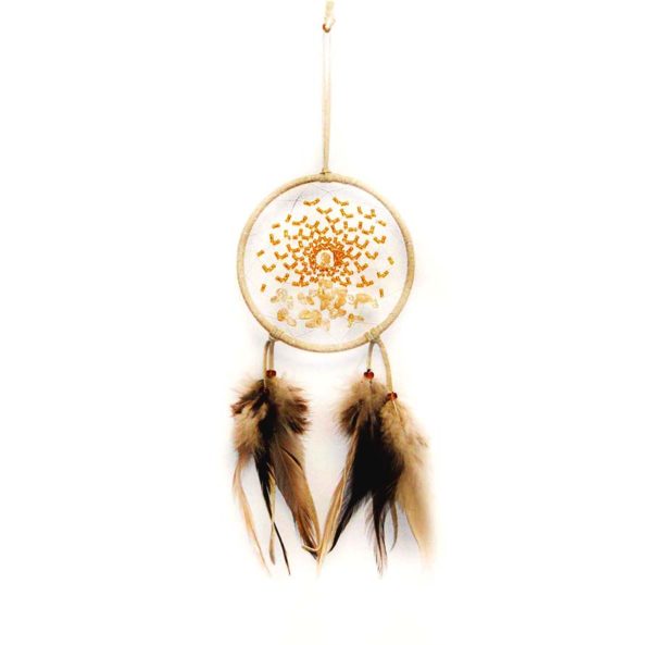 4" Energy Flow Dream Catcher-Tan