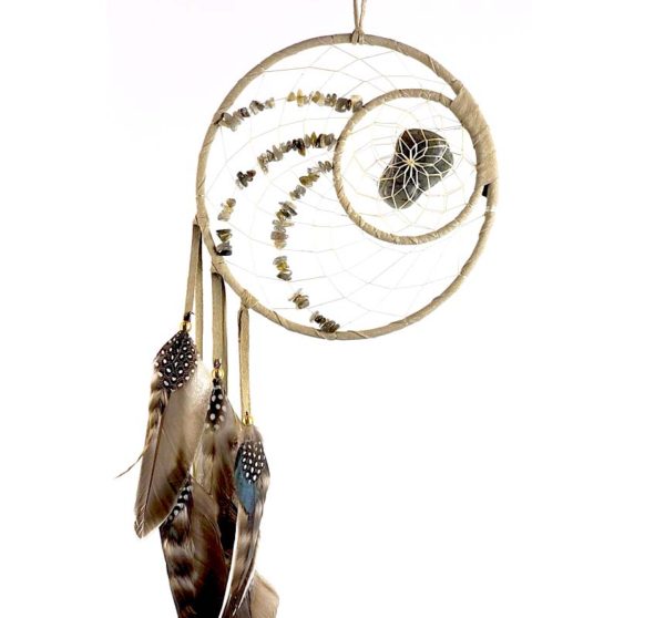 6" Energy Flow Dream Catcher detailed with Labradorite semi-precious stones