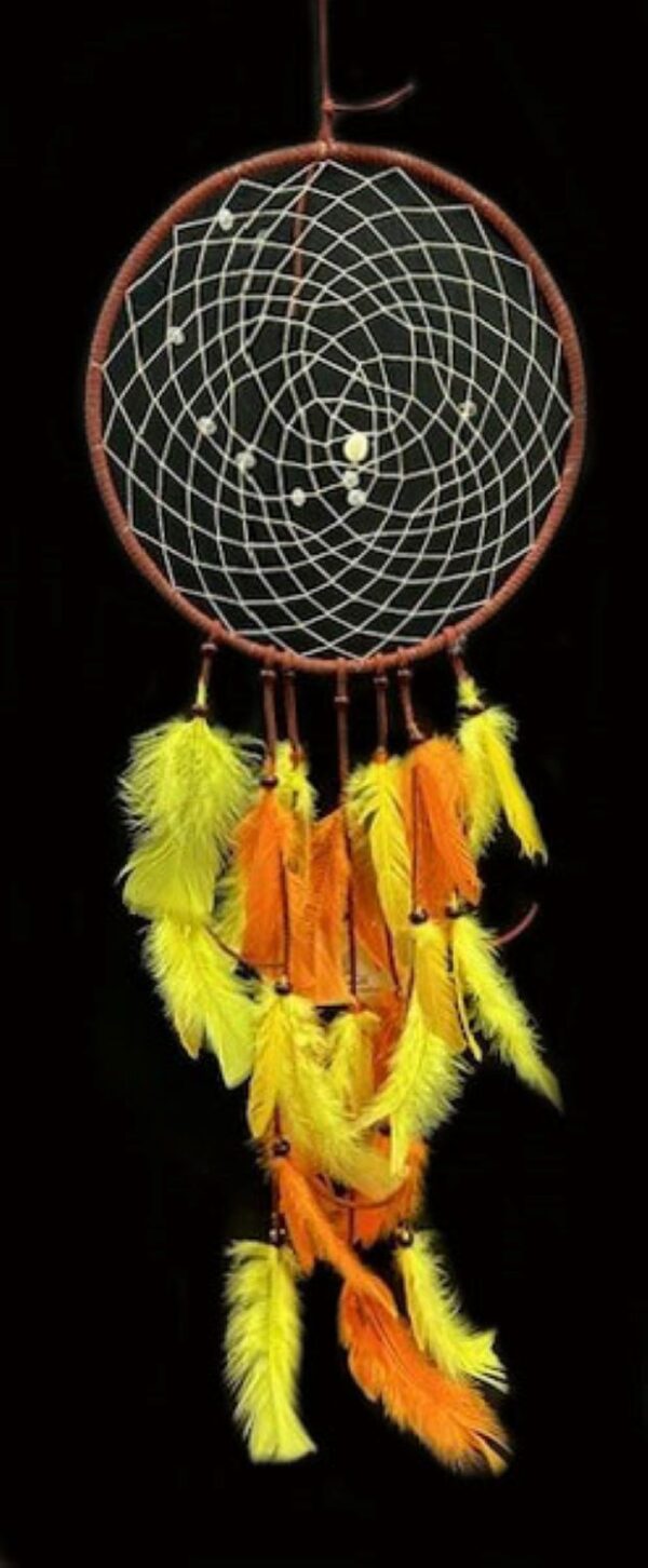 Orange & Yellow Feathered Dream Catcher