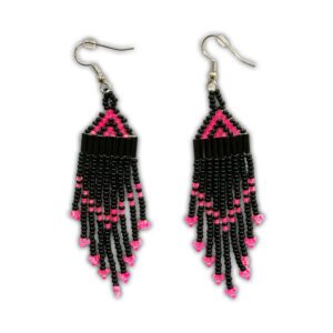 3.5 Black and Pink Beaded Earring