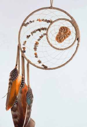 6" Woodland Dream Catcher - Tiger's Eye
