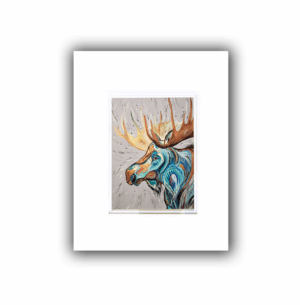 Matted Print - Cree Style Moose
