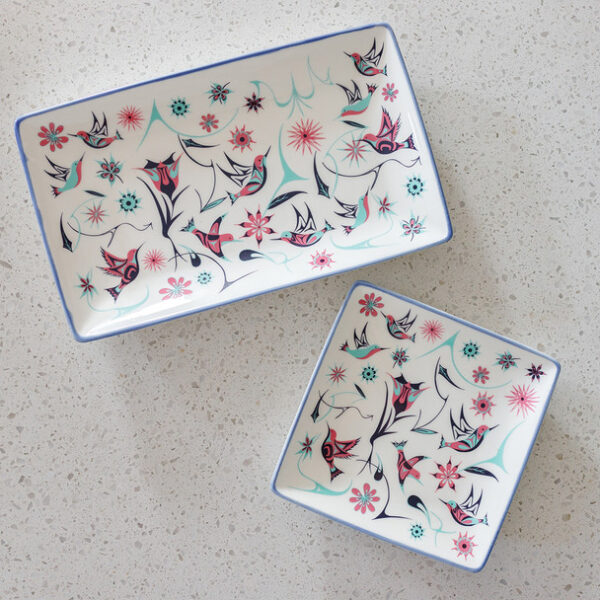 Appetizer Plates (Set of 2) - Hummingbirds - Image 3