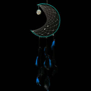 11" Blue Half Moon Dream Catcher