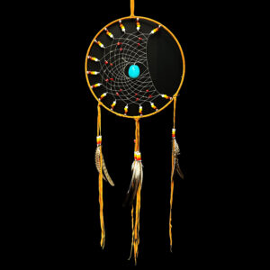 12" Orange Half Moon Dream Catcher