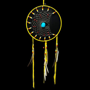 12" Yellow Half Moon Dream Catcher