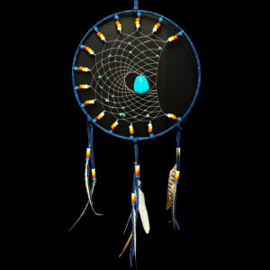 12" Blue Half Moon Dream Catcher
