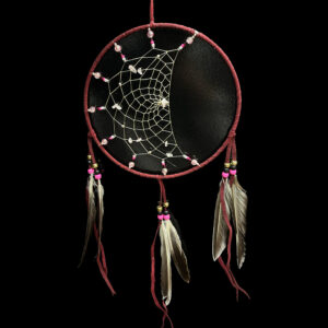 8" Half moon Burgundy Dream Catcher