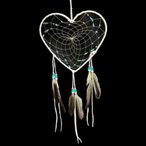 8" White Heart Dream catcher