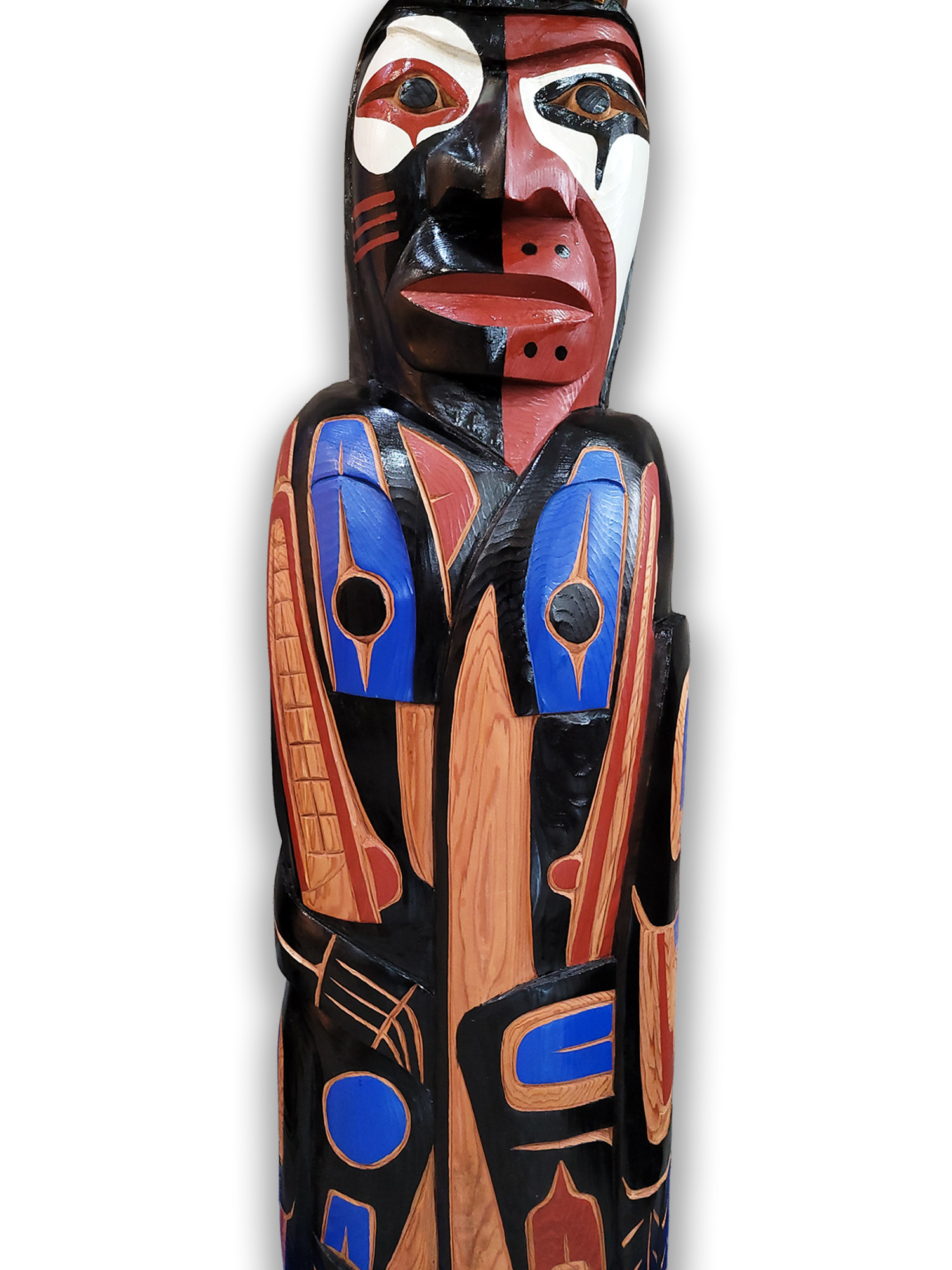 Eagle, Warrior, Wolf, Bear Totem Pole - Image 3