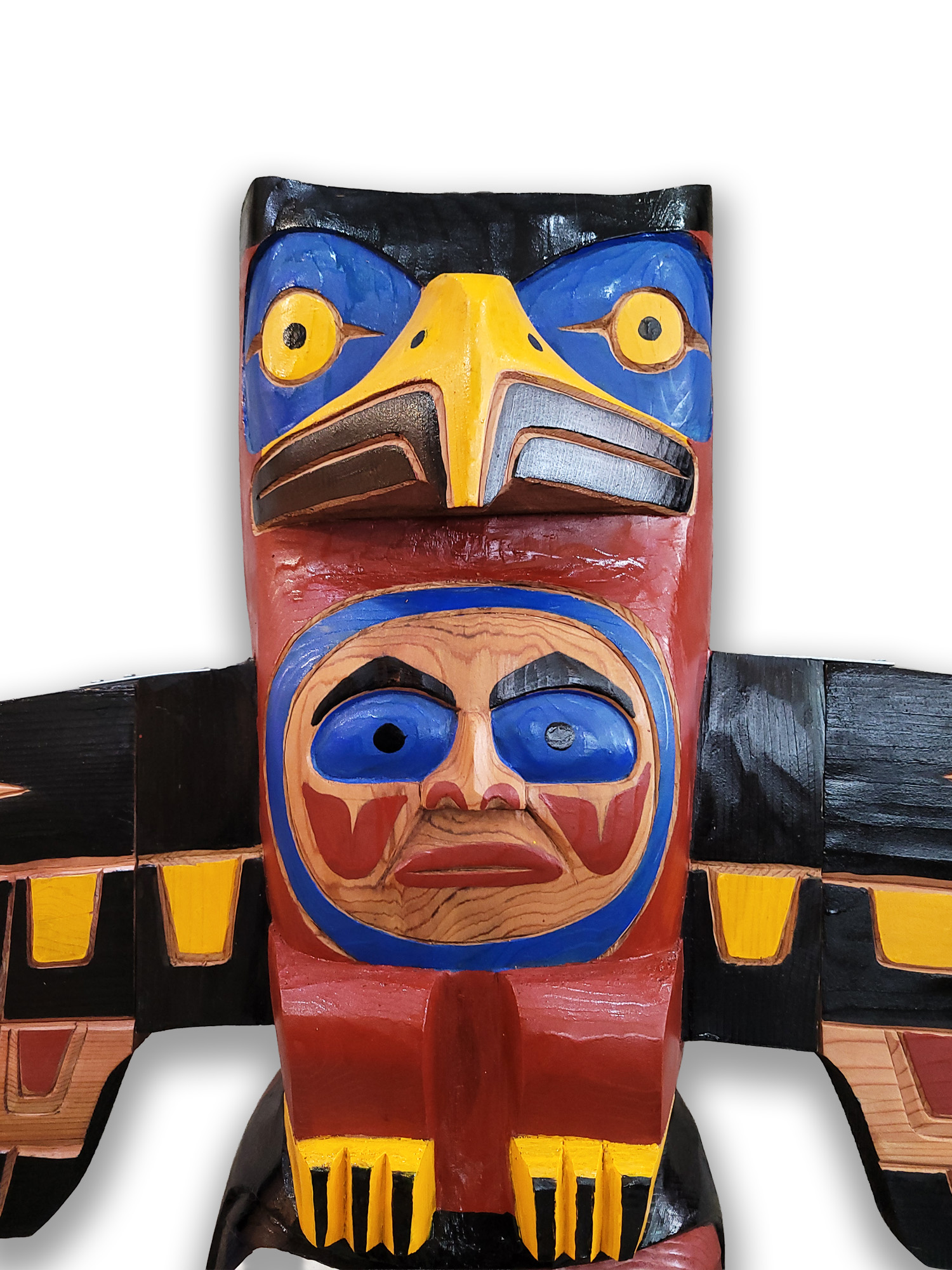 Eagle, Warrior, Wolf, Bear Totem Pole - Image 4