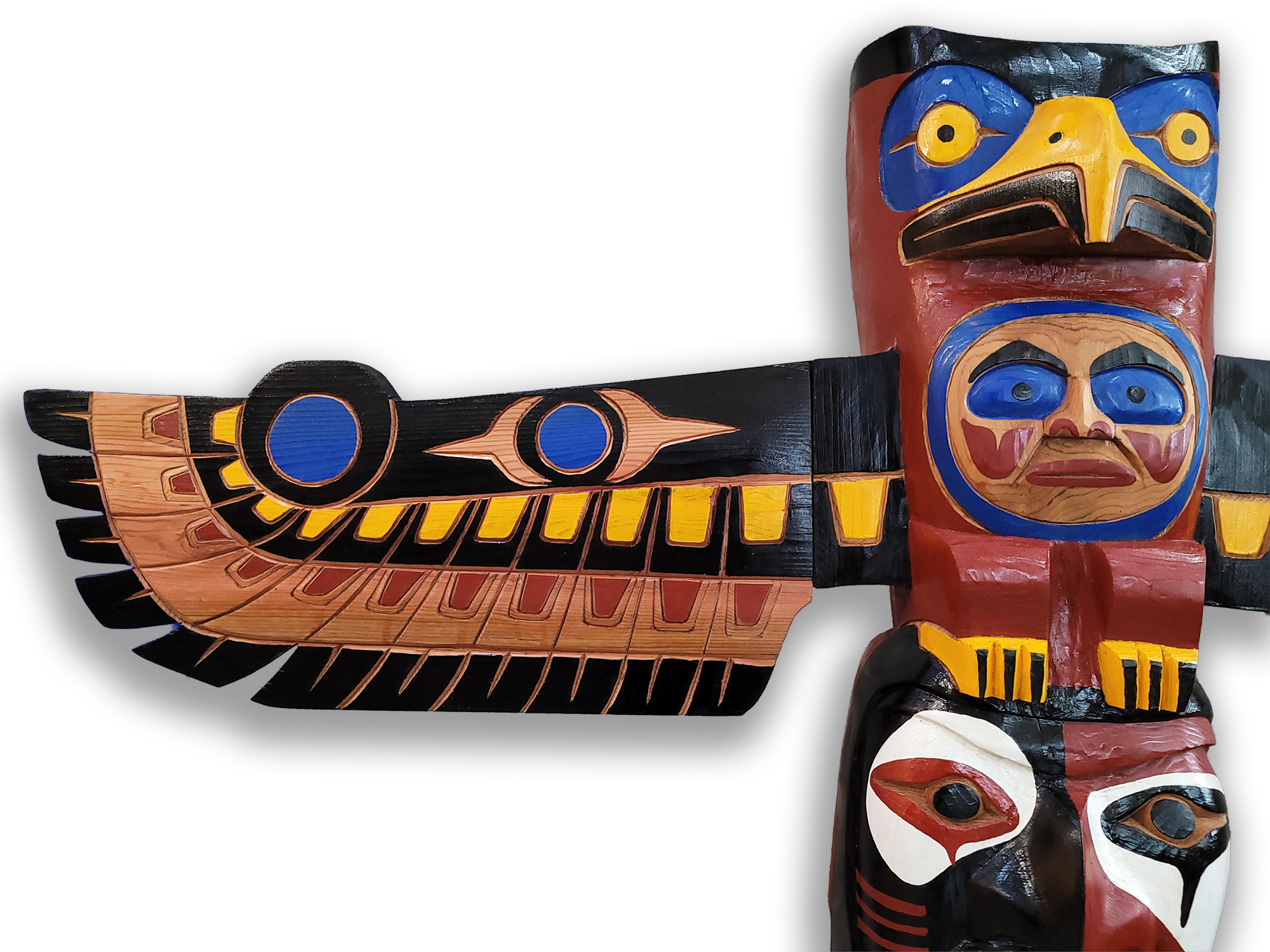 Eagle, Warrior, Wolf, Bear Totem Pole - Image 5