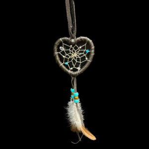 3" Dark Brown Heart Dream Catcher
