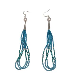 Teal Pearl Beaded Earrings