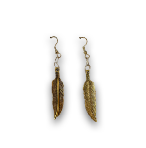 Gold Feather Earrings